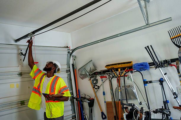 Professional Garage Door Panel Replacement technician working in Forreston, IL